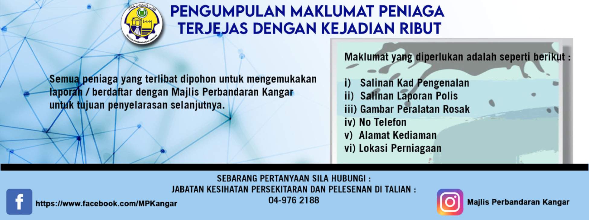 banner pengumpulan data peniaga ribut